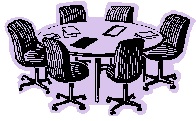 clipart of conference table with chairs all around